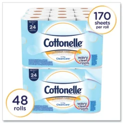 Cottonelle Septic Safe Clean Care Bathroom Tissue - White (170 Sheets/Roll, 48 Rolls/Carton)