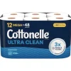 Cottonelle Ultra CleanCare 1-Ply Septic Safe Strong Bath Tissue Toilet Paper - White (4/Carton)