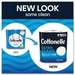 Cottonelle Ultra CleanCare 1-Ply Septic Safe Mega Rolls Strong Tissue Toilet Paper - White (48/Carton)