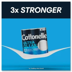 Cottonelle Ultra CleanCare 1-Ply Septic Safe Mega Rolls Strong Tissue Toilet Paper - White (48/Carton)