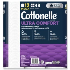 Cottonelle Ultra ComfortCare 2-Ply Septic Safe Mega Rolls Soft Tissue Toilet Paper - White (48/Carton)