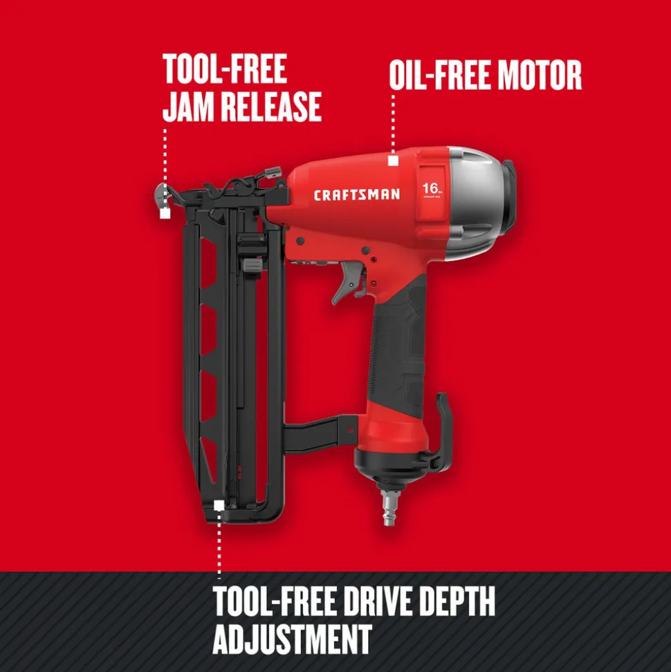 Craftsman 16 Gauge 1 in. to 2-1/2 in. Pneumatic Straight Finish Nailer