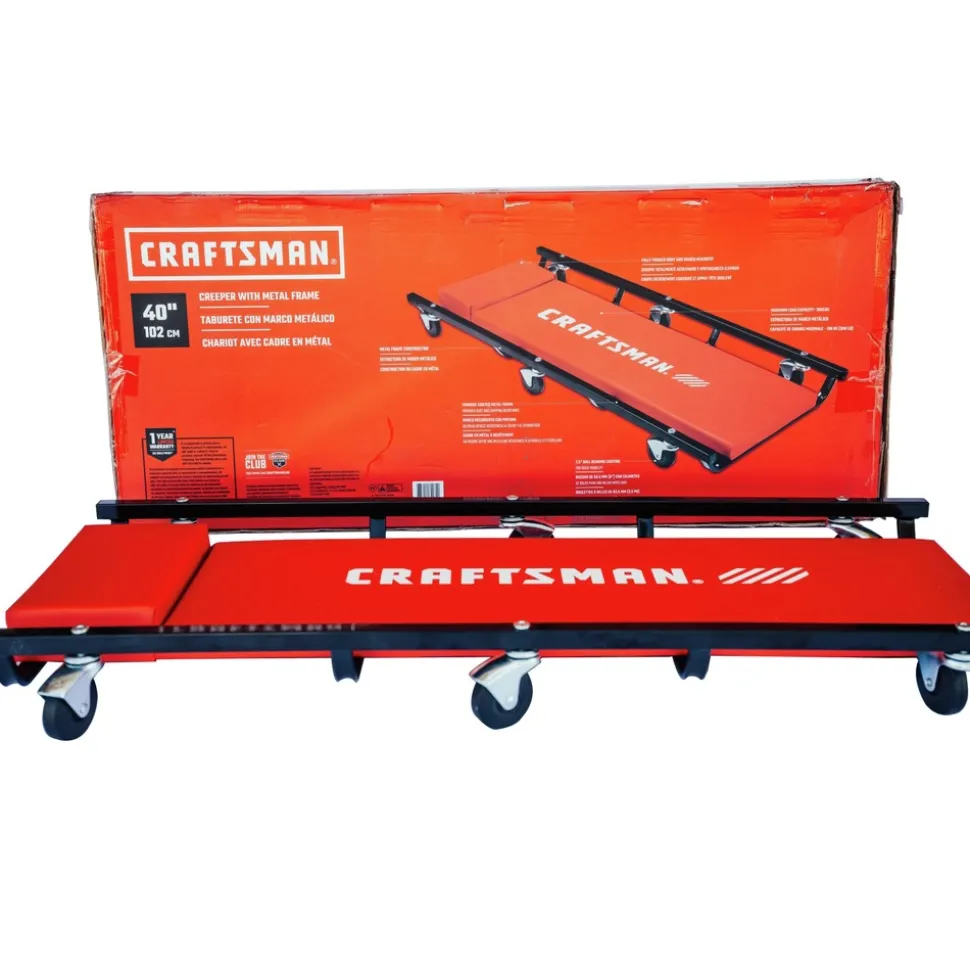 Craftsman Creeper with Metal Frame - Red/Black