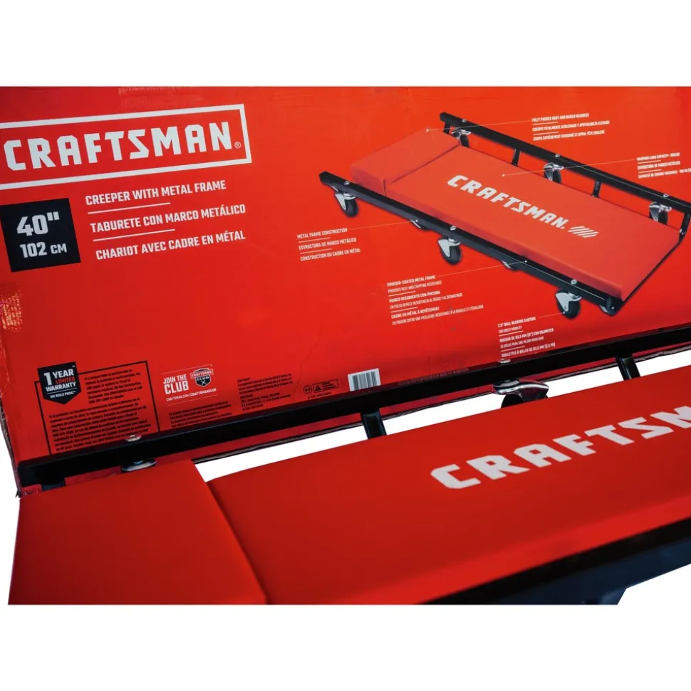 Craftsman Creeper with Metal Frame - Red/Black