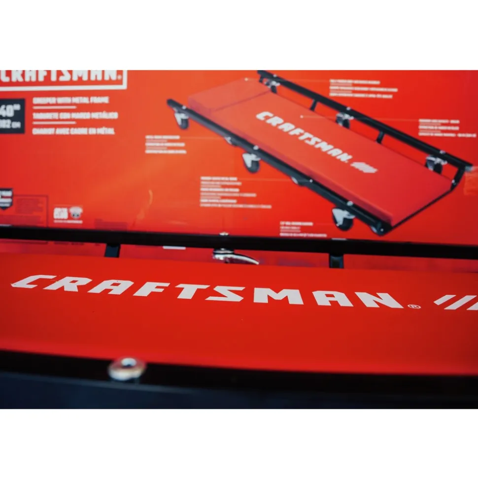 Craftsman Creeper with Metal Frame - Red/Black