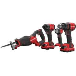 Craftsman V20 Brushless Lithium-Ion Cordless 4-Tool Combo Kit with (2) 2 Ah Batteries