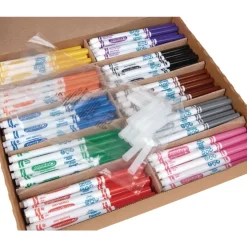 Crayola 10 Assorted Colors Fine Bullet Tip Ultra-Clean Washable Marker Classpack (200/Box)