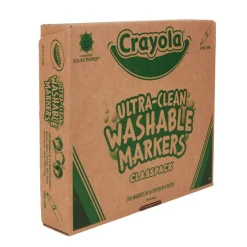 Crayola 10 Assorted Colors Fine Bullet Tip Ultra-Clean Washable Marker Classpack (200/Box)