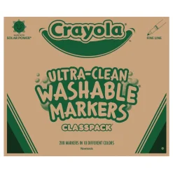 Crayola 10 Assorted Colors Fine Bullet Tip Ultra-Clean Washable Marker Classpack (200/Box)