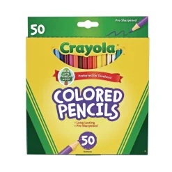 Crayola 3.3 millimeter 2B Long-Length Colored Pencil Set - Assorted Lead/Barrel Colors (50/Box)