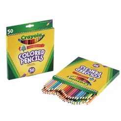 Crayola 3.3 millimeter 2B Long-Length Colored Pencil Set - Assorted Lead/Barrel Colors (50/Box)