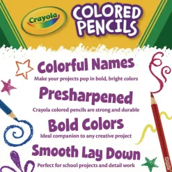 Crayola 3.3 millimeter 2B Long-Length Colored Pencil Set - Assorted Lead/Barrel Colors (50/Box)