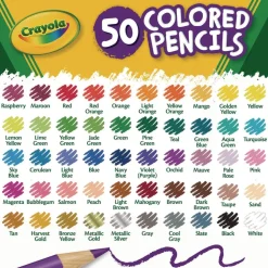 Crayola 3.3 millimeter 2B Long-Length Colored Pencil Set - Assorted Lead/Barrel Colors (50/Box)