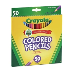 Crayola 3.3 millimeter 2B Long-Length Colored Pencil Set - Assorted Lead/Barrel Colors (50/Box)