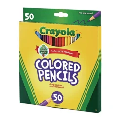 Crayola 3.3 millimeter 2B Long-Length Colored Pencil Set - Assorted Lead/Barrel Colors (50/Box)