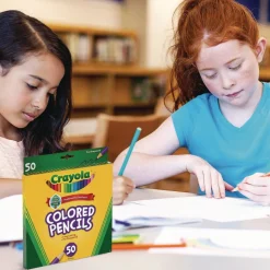 Crayola 3.3 millimeter 2B Long-Length Colored Pencil Set - Assorted Lead/Barrel Colors (50/Box)