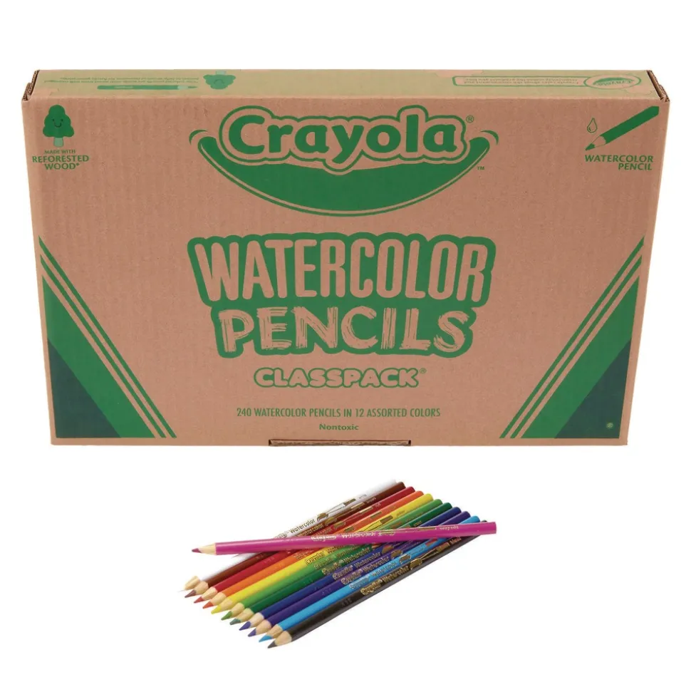 Crayola 3.3 mm Watercolor Pencil Classpack - Assorted Lead and Barrel Colors (240/Pack)