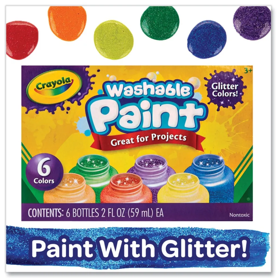 Crayola 2 oz Washable Paint - 6 Assorted Classic Colors
