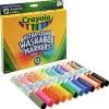 Crayola Broad Bullet Tip Ultra-Clean Washable Markers - Assorted Colors (12/Set)