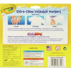 Crayola Broad Bullet Tip Ultra-Clean Washable Markers - Assorted Colors (12/Set)