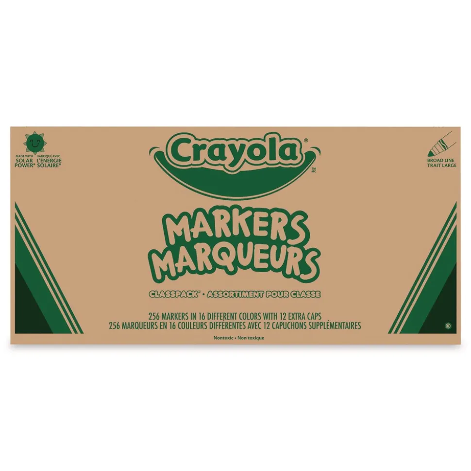 Crayola Broad Bullet Tip Non-Washable Marker - Assorted Classic Colors (256/Box)