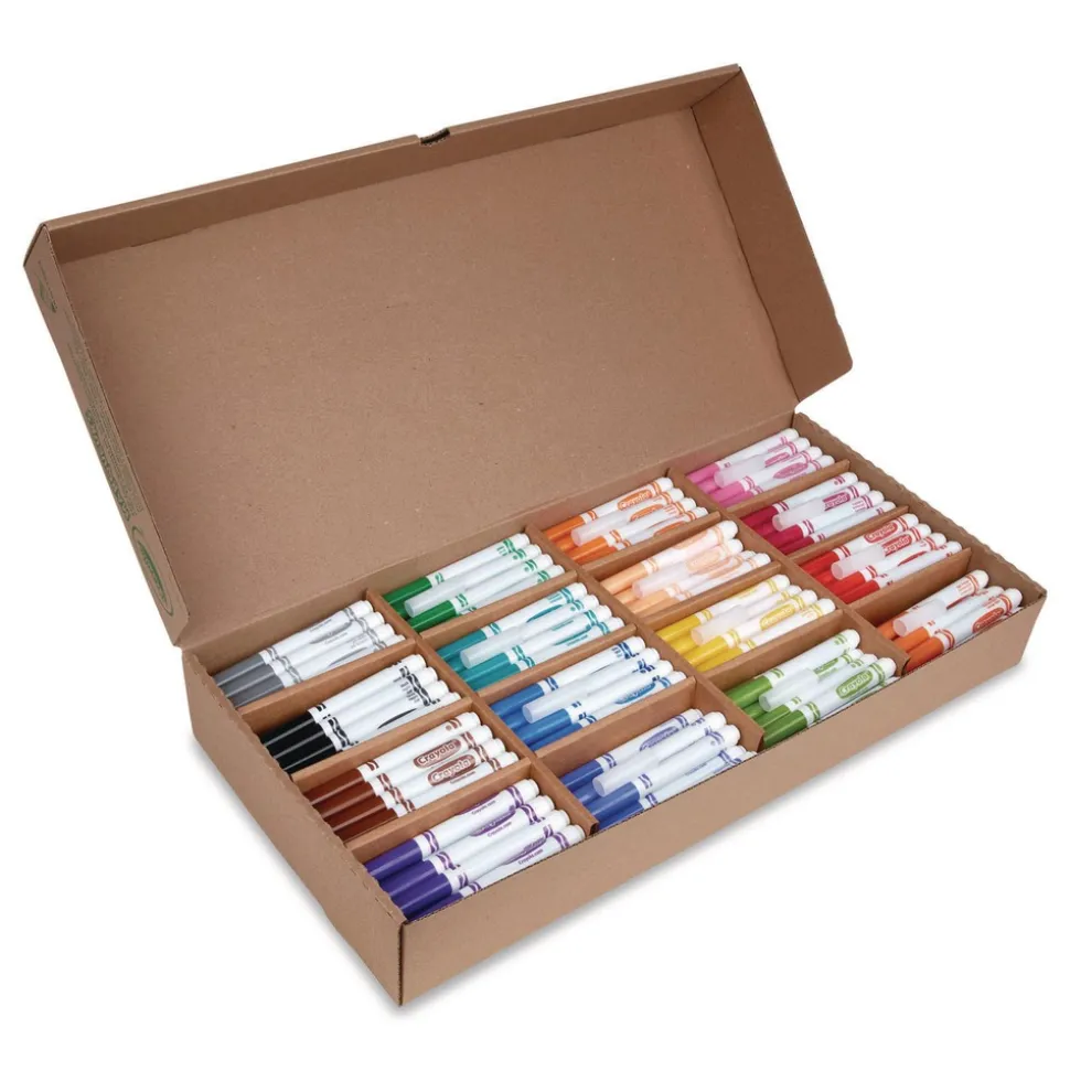 Crayola Broad Bullet Tip Non-Washable Marker - Assorted Classic Colors (256/Box)