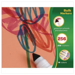 Crayola Broad Bullet Tip Non-Washable Marker - Assorted Classic Colors (256/Box)