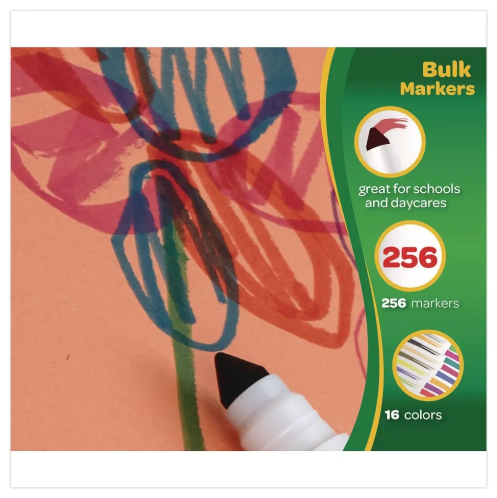 Crayola Broad Bullet Tip Non-Washable Marker - Assorted Classic Colors (256/Box)