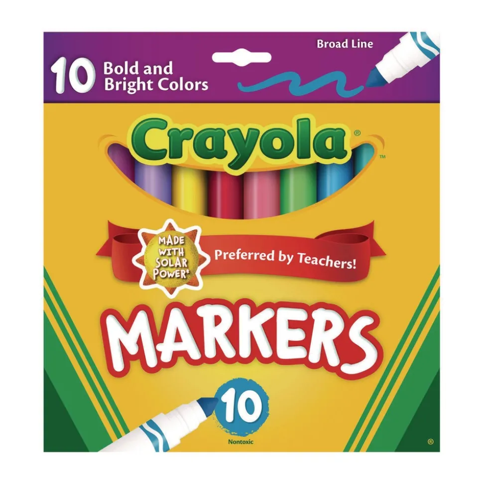 Crayola Broad Bullet Tip Non-Washable Marker - Assorted Tropical Colors