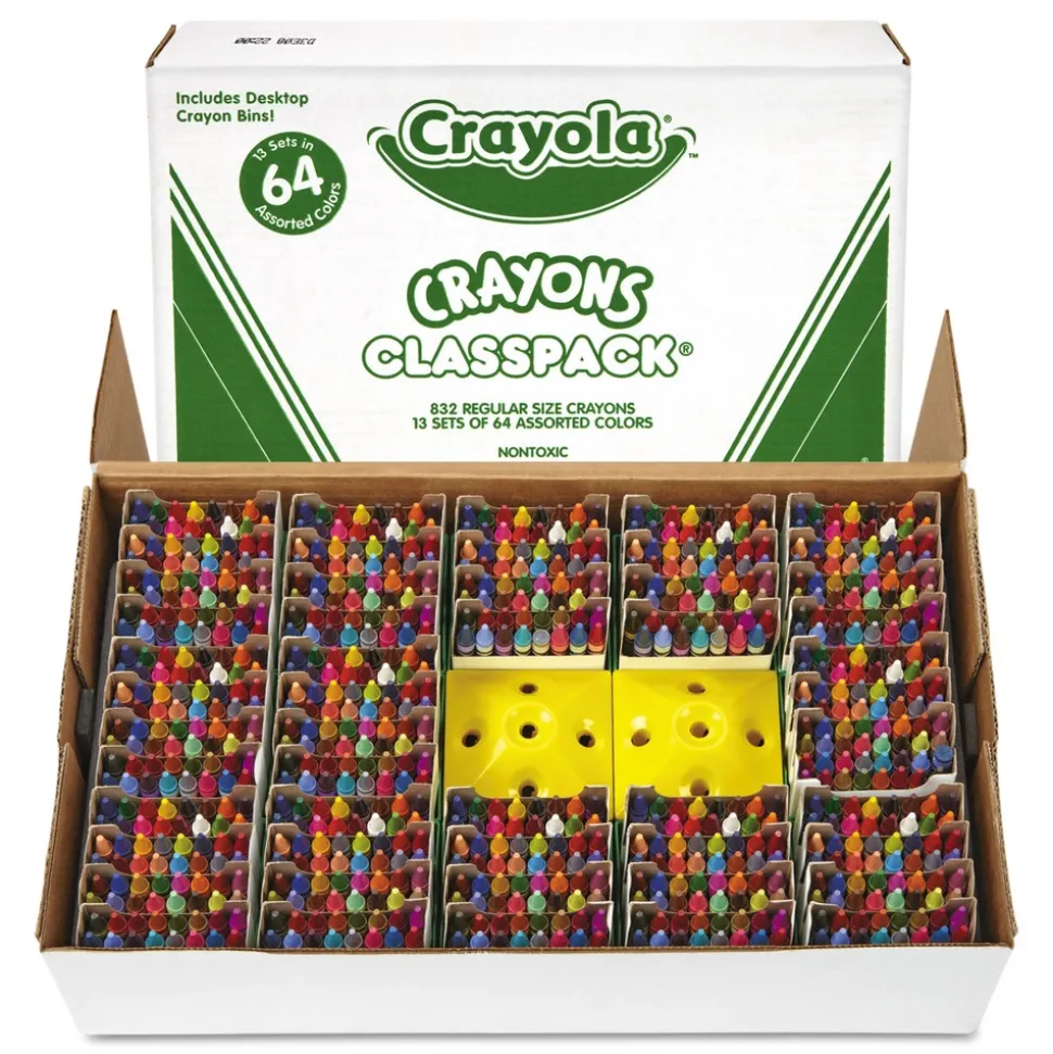 Crayola Classpack Regular Crayons with 13 Caddies - Assorted (832/Box)