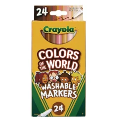 Crayola Colors of the World Fine Bullet Tip Washable Markers - Assorted Colors (24/Pack)
