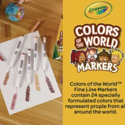 Crayola Colors of the World Fine Bullet Tip Washable Markers - Assorted Colors (24/Pack)