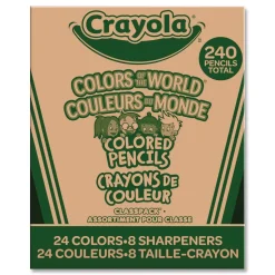 Crayola Colors of the World Colored Pencils Classpack Set - Assorted Lead and Barrel Colors (240/Pack)