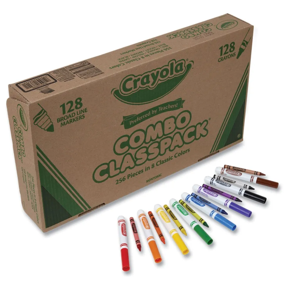 Crayola Crayons and Markers Combo Classpack - 8 Colors (256/Set)