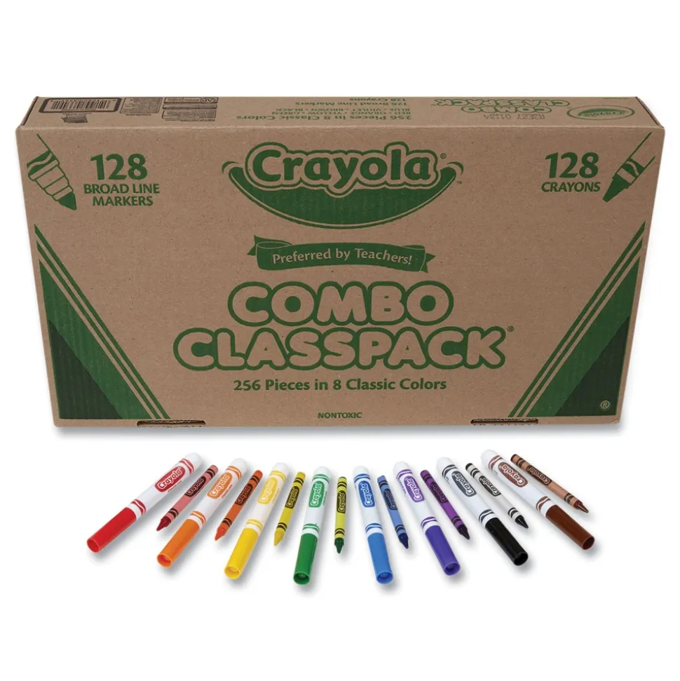 Crayola Crayons and Markers Combo Classpack - 8 Colors (256/Set)