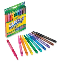 Crayola Super Clicks Assorted Bullet Tip Sizes Retractable Markers - Assorted Colors (1-Set)