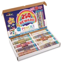 Cra-Z-Art No. 2 Pencils Motivational Classpack - Black Lead/Assorted Barrels (250/Set)