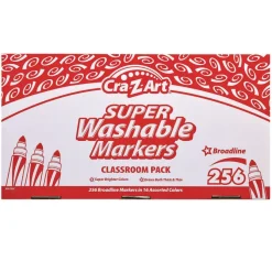 Cra-Z-Art Super Washable Broad Bullet Tip Markers Classpack - Assorted Colors (256/Set)