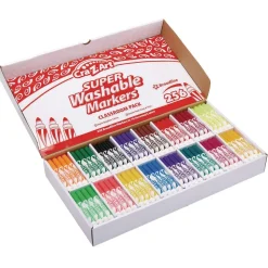 Cra-Z-Art Super Washable Broad Bullet Tip Markers Classpack - Assorted Colors (256/Set)