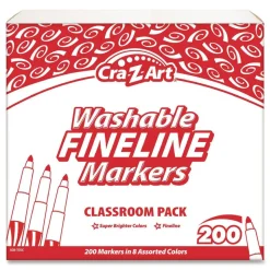 Cra-Z-Art Washable Fineline Bullet Tip Markers Classpack - Assorted Colors (200/Set)
