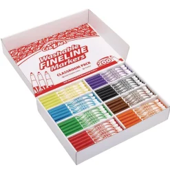 Cra-Z-Art Washable Fineline Bullet Tip Markers Classpack - Assorted Colors (200/Set)