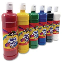 Cra-Z-Art Washable Kids Paint, Assorted Colors, 16 oz Bottle, 6/Pack