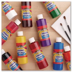 Cra-Z-Art Washable Tempera Paint, 10 Assorted Colors, 8 oz Bottle, 10/Pack