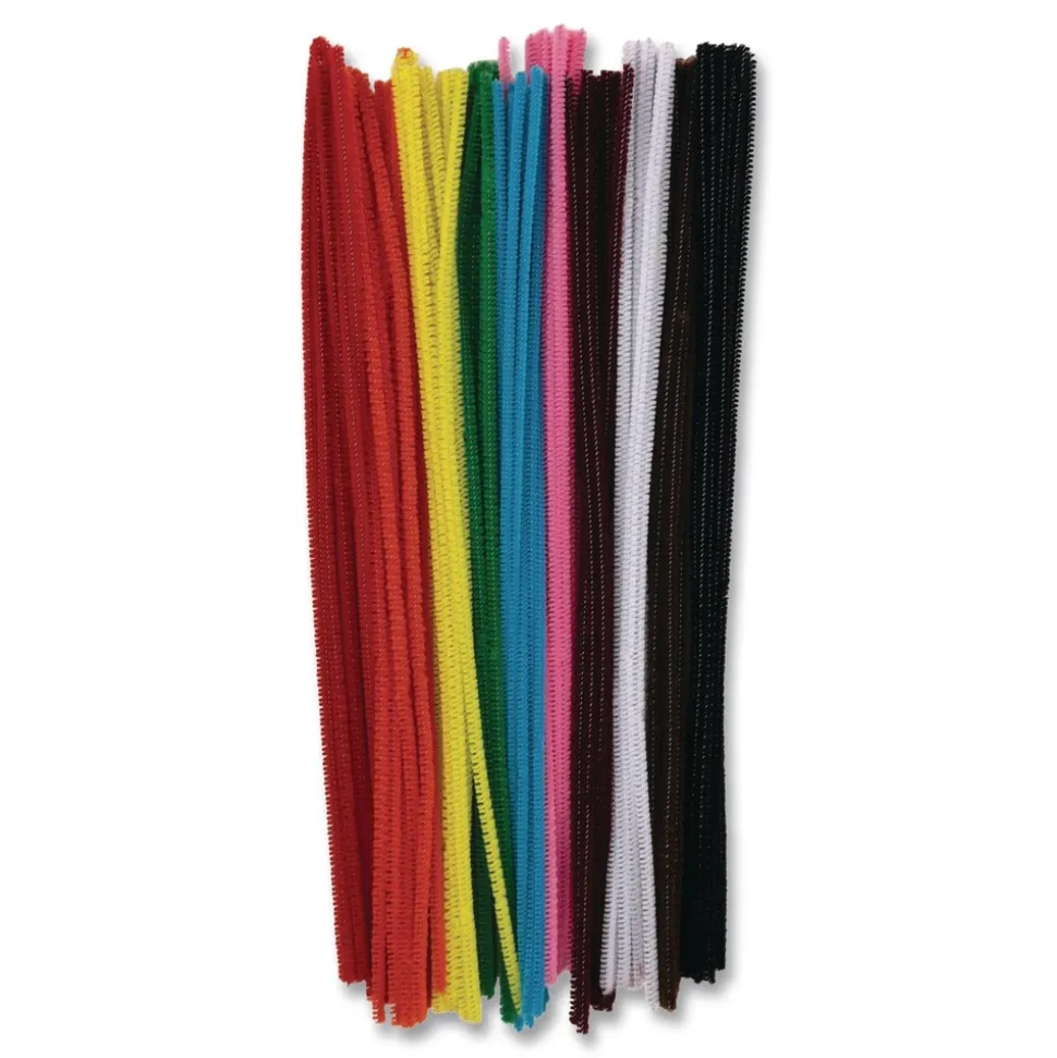 Creativity Street 12 in. x 4 mm Metal Wire/Polyester Regular Stems - Assorted Colors (100/Pack)