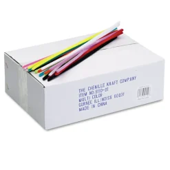 Creativity Street 12 in. x 6 mm. Metal Wire Polyester Jumbo Stem - Assorted (1000/Box)