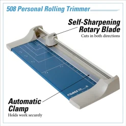 Dahle 8.25 x 22.88 Rolling/Rotary 7-Sheet Paper Trimmer/Cutter