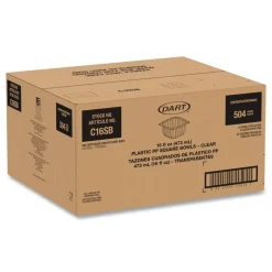 Dart 8.5 in. x 8.5 in. x 1.96 in. 16 oz. Plastic Bowls - Square Clear (504/Carton)