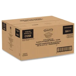 Dart 8.5 in. x 8.5 in. x 2.64 in. 12 oz. Plastic Bowls - Square Clear (504/Carton)