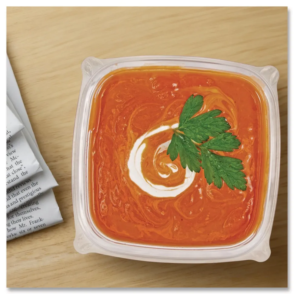 Dart 8.5 in. x 8.5 in. x 2.64 in. 12 oz. Plastic Bowls - Square Clear (504/Carton)