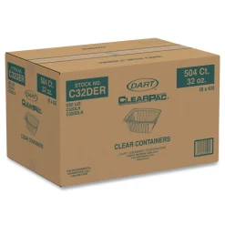 Dart 9.4 in. x 6.8 in. x 2.1 in. 32 oz. ClearPac Plastic Containers (504/Carton)